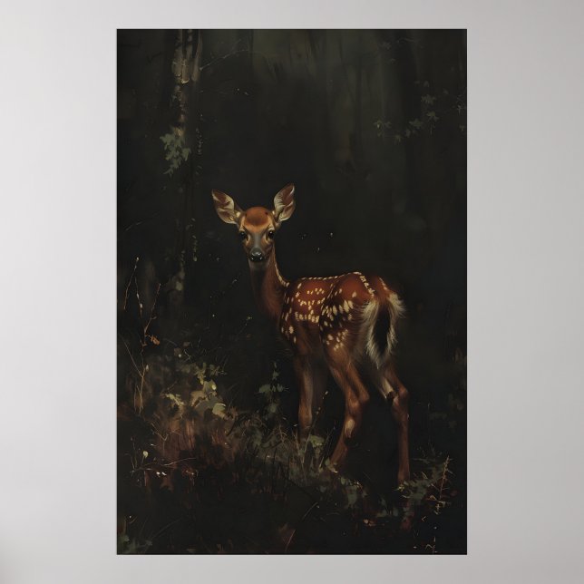 Faon de la Forêt Sombre, Impression Artistique de  (Devant)