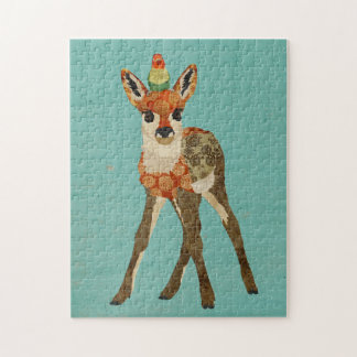 Faon et petit puzzle d'oiseau