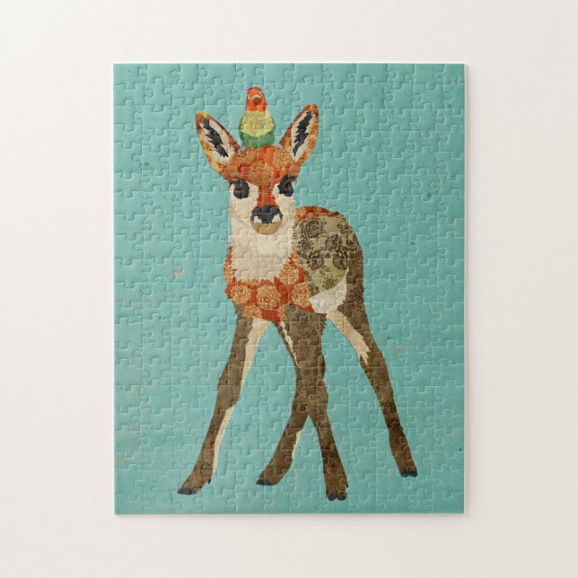 Faon et petit puzzle d'oiseau (Vertical)