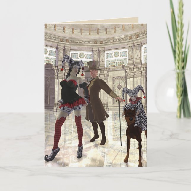 farceurs dans la carte de voeux de costume (Devant)