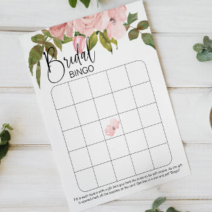 Fard Roseaux Roses Élégant Bingo de Mariage Floral