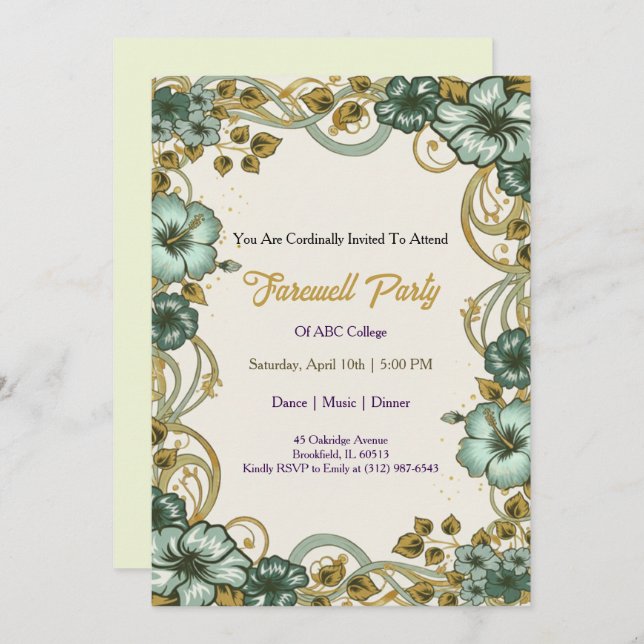 Farewell Invitation Template (Devant / Derrière)