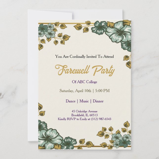 Farewell Invitation Template Goodbye Party Invitat (Devant)