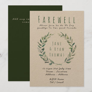 Farewell Laisser la fête Invitation Feuilles rusti