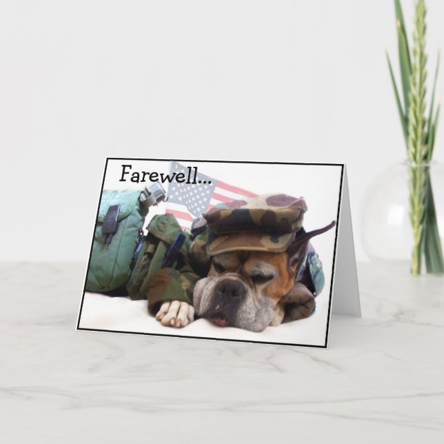 Farewell Military Boxer chien carte de voeux (Devant)