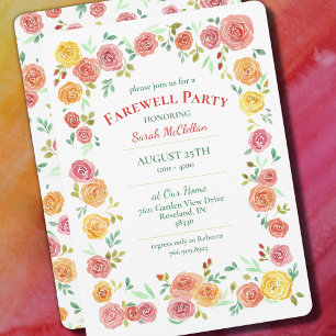 Farewell Party Floral Invitation