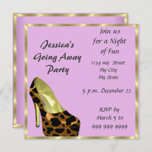 Farewell Party Invitation au revoir Pink