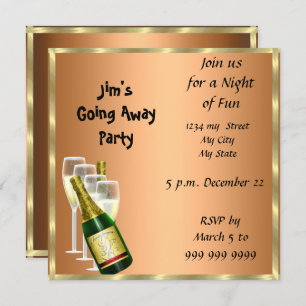Farewell Party Invitation Card au revoir
