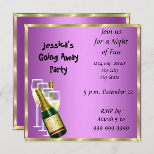 Farewell Party Invitation Card au revoir