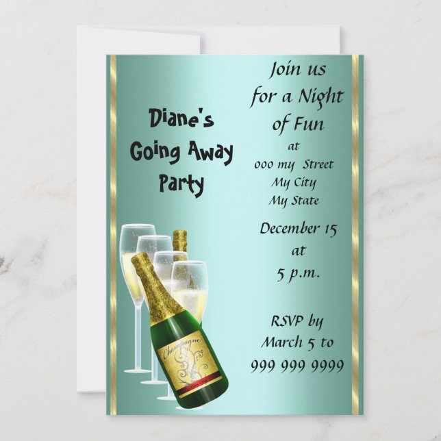 Farewell Party Invitation Card Good Bye (Devant)