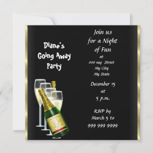 Farewell Party Invitation Card Good Bye Black
