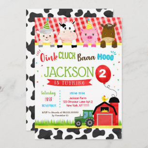 Farm Barnyard Invitations de fête d'anniversaire