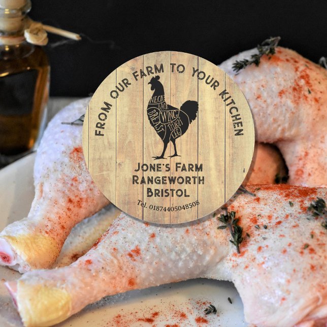 Farm Fresh Chicken Sticker | Rustic Hen Logo Label (Créateur téléchargé)