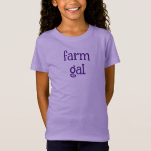 "Farm gal" sur t-shirt de filles violettes