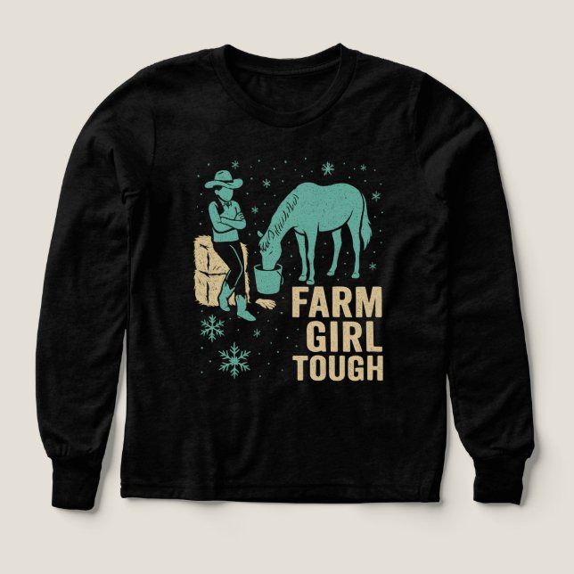 Farm Girl Tough Western long sleeve- Winter  (Motif recto)