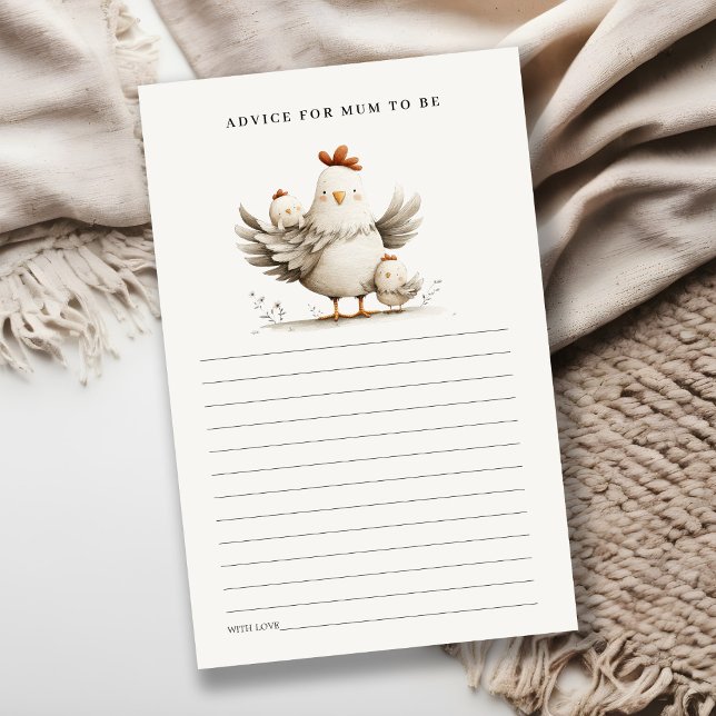 Farm Mum Baby Chick Advice For Mum Baby Shower (Créateur téléchargé)