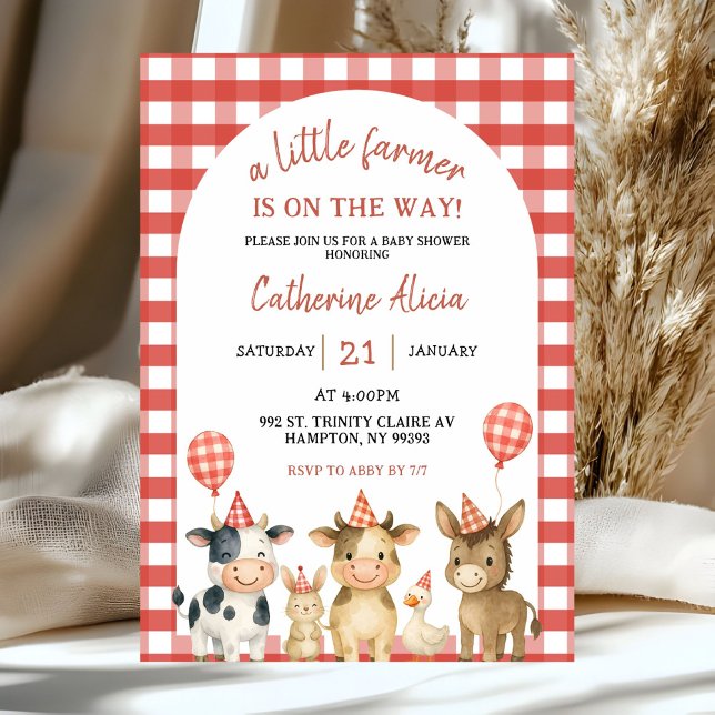 Farm Party Baby Shower Invitation (Créateur téléchargé)
