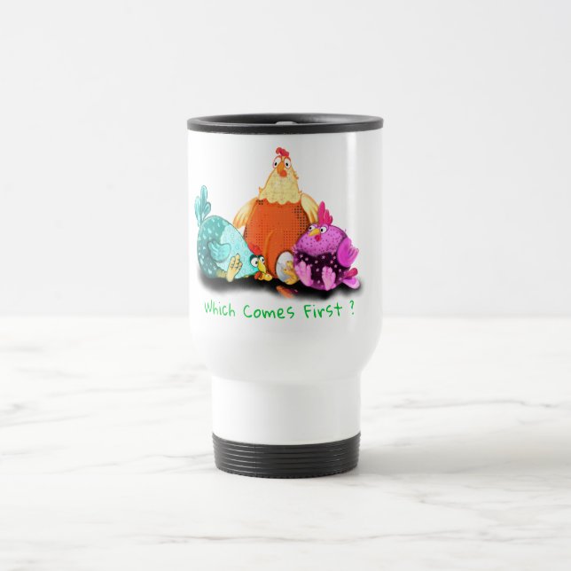 Farm Travel Mug Chickens Waiting Egg To Hatch (Centre)