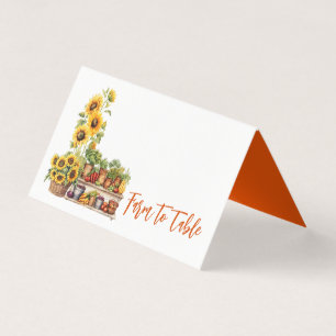 Farmers Marché Tournesols Debout Carte pliée