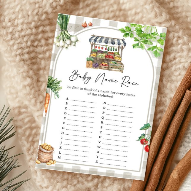 Farmers Market Cultivé localement Nom de la race J (Farmers Market Baby Shower Baby Name Race Game)