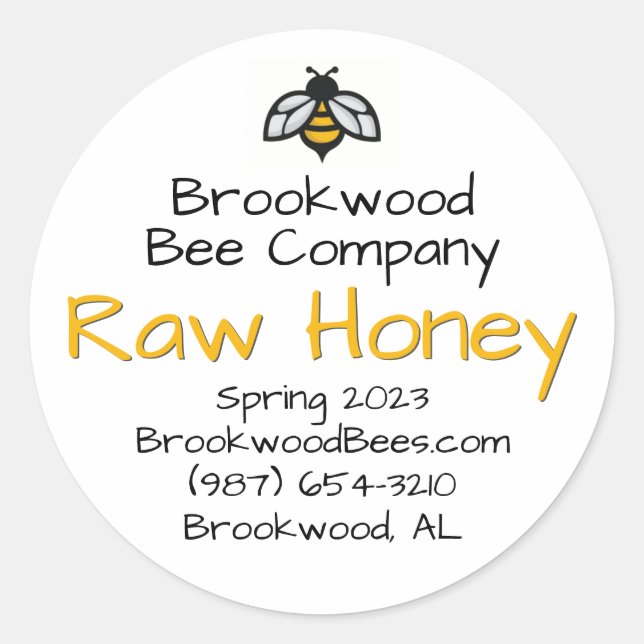 Farmer's Market Homestyle Étiquette de miel avec a (Devant)