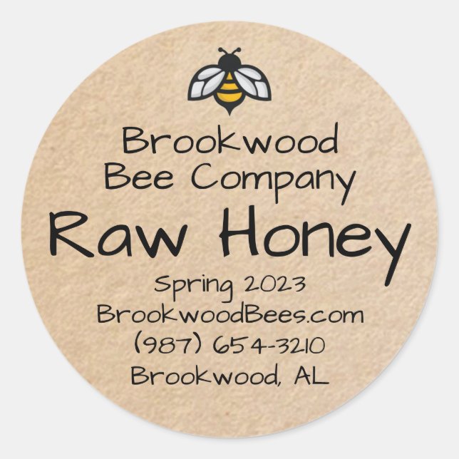 Farmer's Market Homestyle Étiquette de miel avec a (Devant)