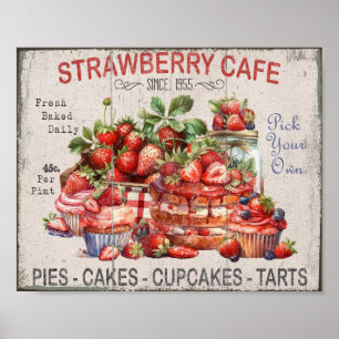 Farmhouse fraises Desserts do-it-yourself Poster d