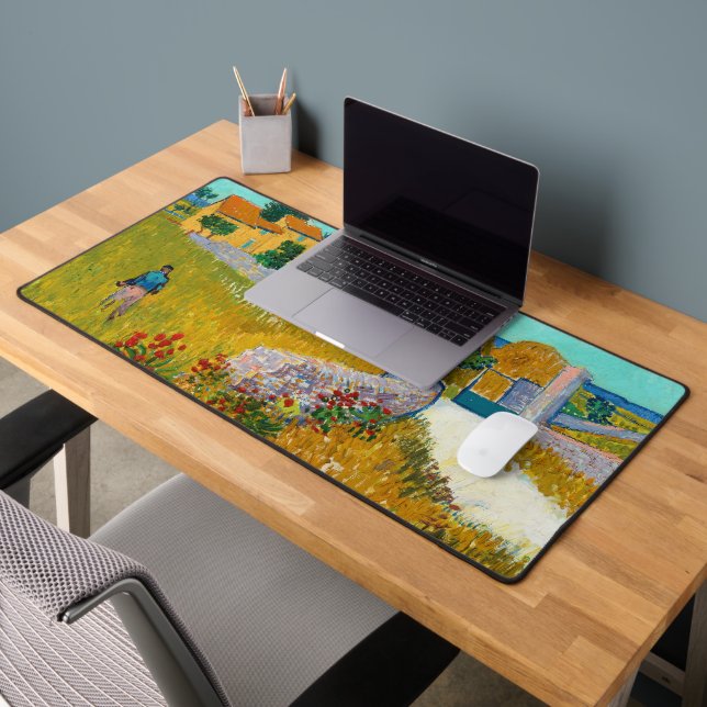 Farmhouse in Provence Van Gough Desk Mat (Bureau 2)