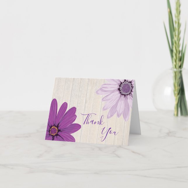 Farmhouse Purple Daisies | Carte de remerciements  (Devant)
