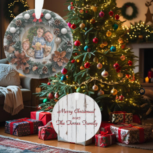 Farmhouse Wreath Personnalisable Famille Noël