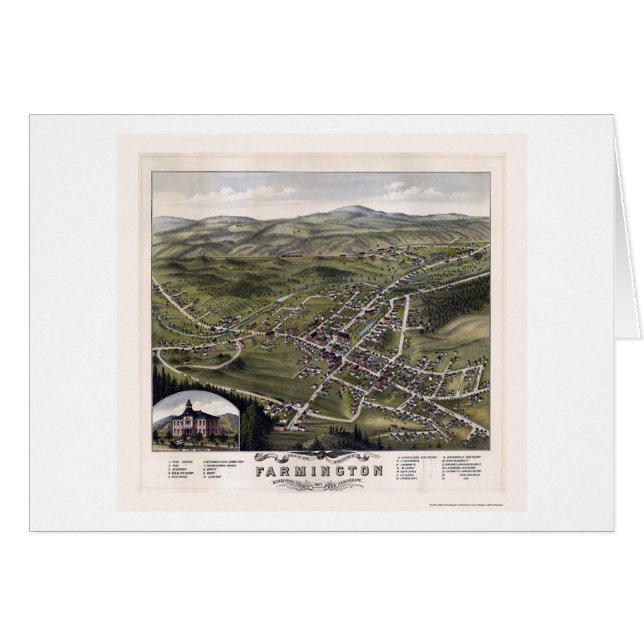 Farmington, carte panoramique de NH - 1877 (Devant horizontal)