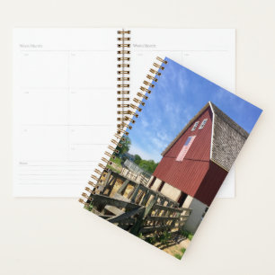 Farms Red Barn With American Flag