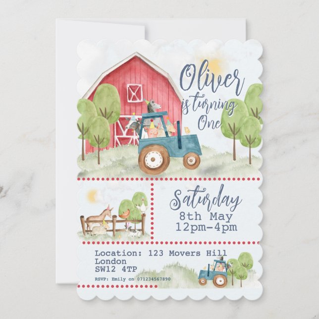 🚜 🎉 Farmyard Friends Anniversaire Invitation (Devant)