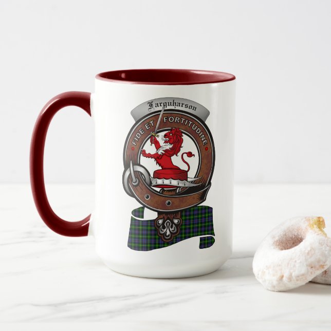 Farquharson Clan Badge Combo 15oz Mug (Avec donut)