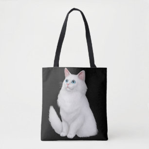 Farrah le sac fourre-tout blanc à chat persan