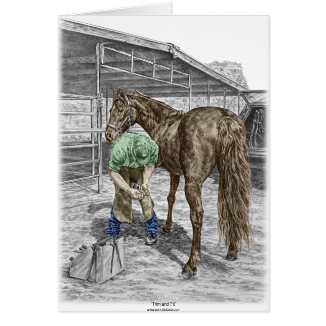 Farrier Forgeron Trimming Horse Hoof (Devant)