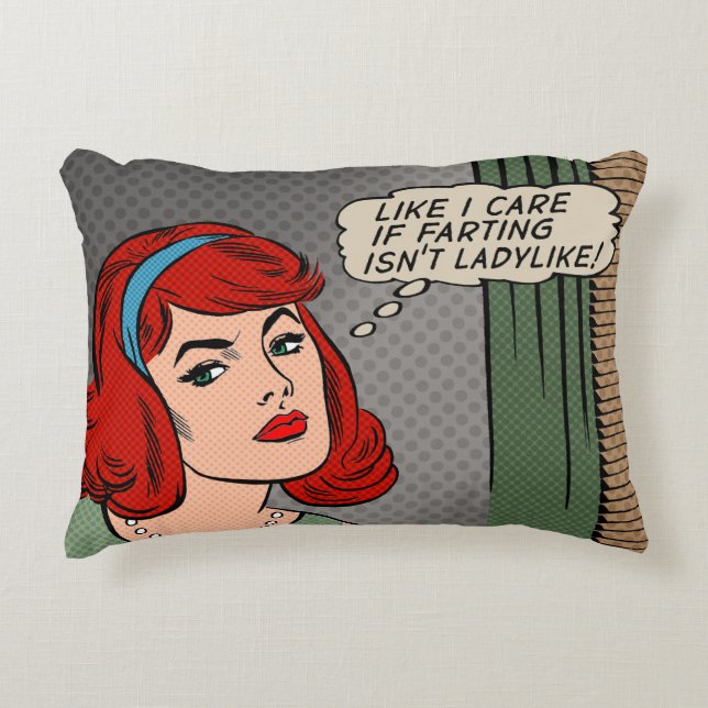 "Farting n'est pas comme Ladylike" Accent Coussin (Devant)