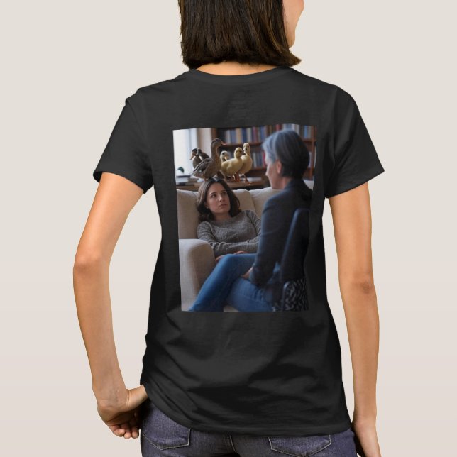 Fascination With Ducks women black T-shirt back (Dos)