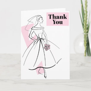 Fashion Bride Carte de remerciements rose