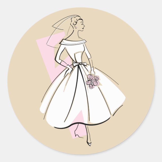 Fashion Bride Neutral autocollant rond (Devant)