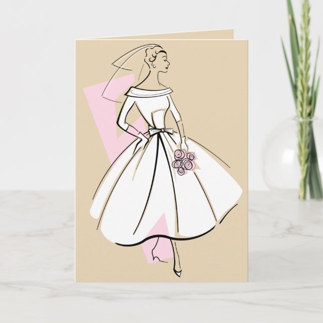 Fashion Bride Neutral beige carte de voeux (Devant)