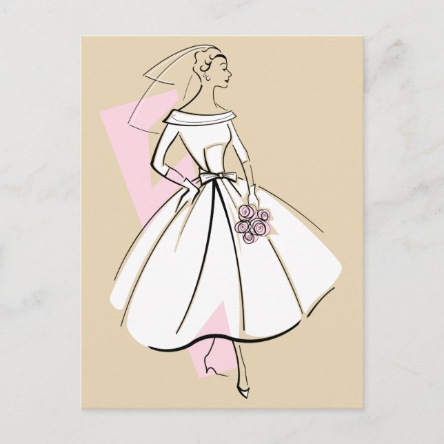 Fashion Bride Neutral beige carte postale (Devant)