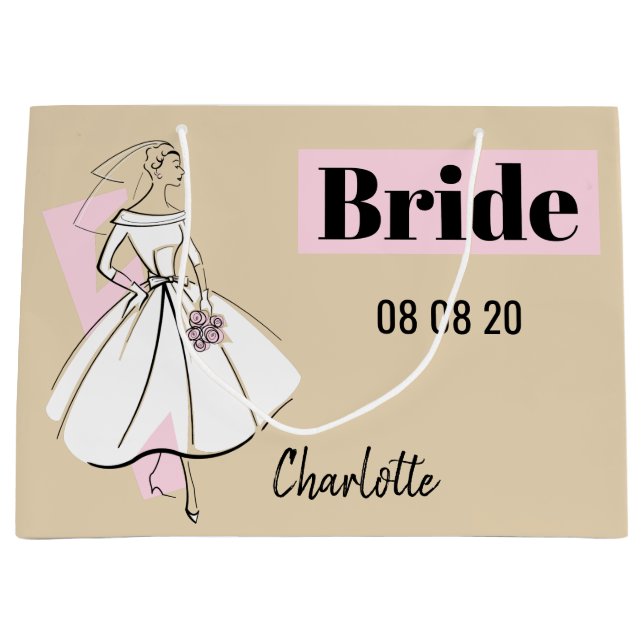 Fashion Bride Neutral Bride sac cadeau mariée gran (Devant)