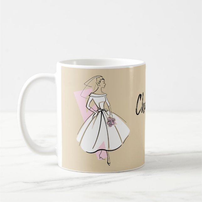 Fashion Bride Neutral Nom tasse (Gauche)