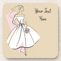 Fashion Bride Neutral Texte dessous de verre liège