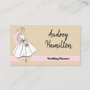 Fashion Bride Neutre carte de visite rose retour
