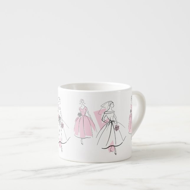 Fashion Bride Pink Bridesmaid mug espresso (Devant droit)