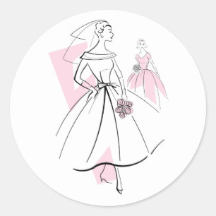 Fashion Bride Pink Group autocollant rond