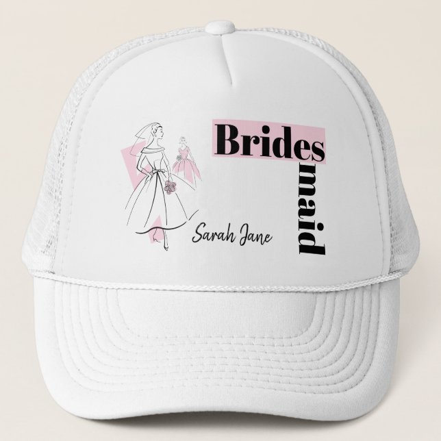Fashion Bride Pink Group Bridesmaid casquette (Devant)