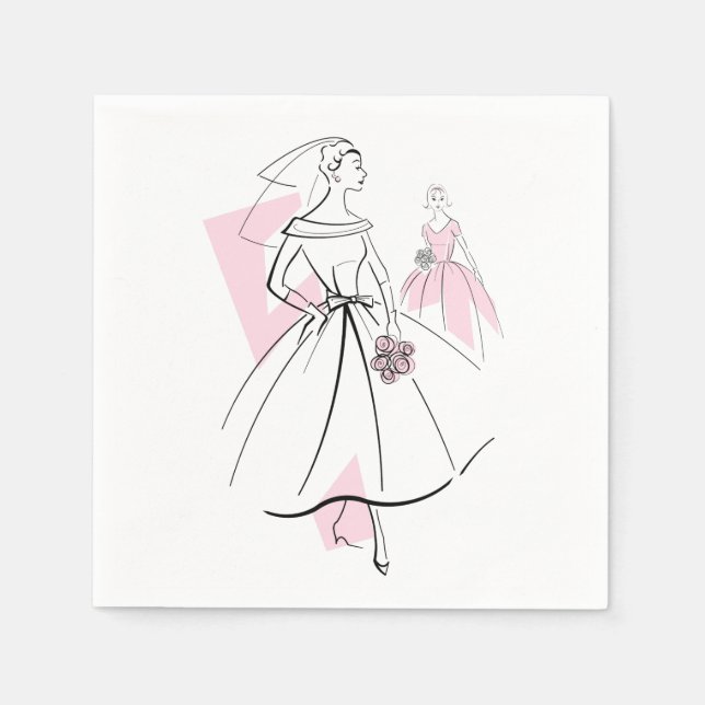 Fashion Bride Pink Group serviettes en papier (Devant)